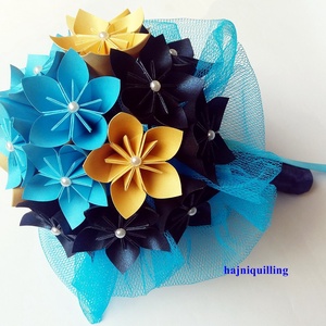 Menyasszonyicsokor kékben,  Tartós csokor! - esküvő - menyasszonyi- és dobócsokor - Meska.hu