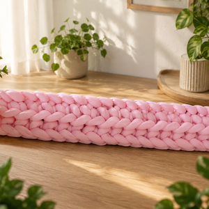 Horgolt baba ágyrács védő � púder rózsaszín 420 cm  - baba - mama - baba ágynemű - rácsvédő & baldachin - Meska.hu
