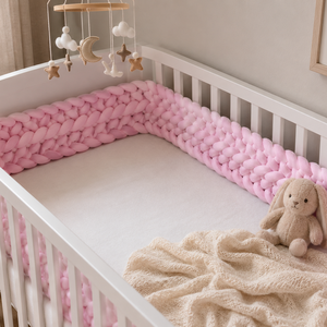 Horgolt baba ágyrács védő � púder rózsaszín 420 cm , Baba - mama, Baba ágynemű, Rácsvédő & Baldachin, , MESKA