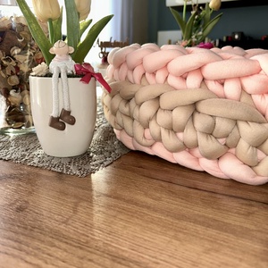 � �Púder rózsaszín�krém baba ágyrács védő � kézzel készített, 240 cm - baba - mama - baba ágynemű - rácsvédő & baldachin - Meska.hu