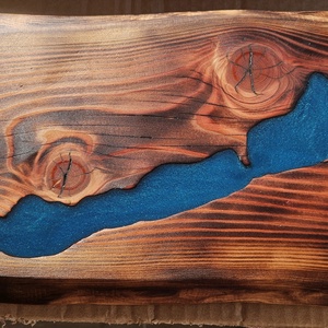 Balaton kép, fa+epoxy gyanta - diy (csináld magad) - egységcsomag - Meska.hu