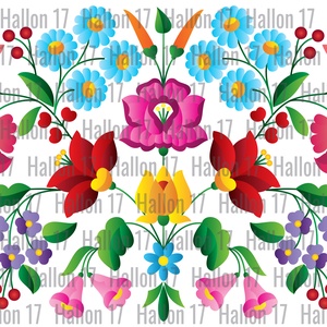 Hungarian folk art digitális vektorgrafikus minta 02 - Meska.hu