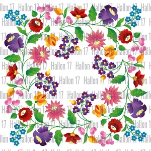 Hungarian folk art digitális vektorgrafikus minta 04, Művészet, Grafika & Illusztráció, Digitális, Fotó, grafika, rajz, illusztráció, MESKA