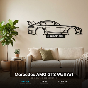 Mercedes AMG GT  3D nyomtatott sziluett falidísz LED háttérvilágítással - otthon & életmód - dekoráció - fali és függő dekoráció - falra akasztható dekor - Meska.hu