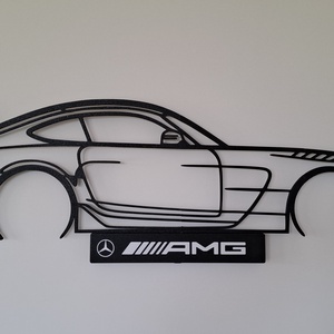 Mercedes AMG GT  3D nyomtatott sziluett falidísz LED háttérvilágítással - otthon & életmód - dekoráció - fali és függő dekoráció - falra akasztható dekor - Meska.hu