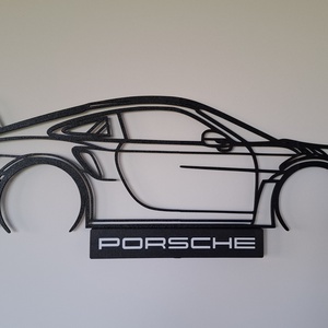 Porsche 911 GT3 - 3D nyomtatott sziluett falidísz LED háttérvilágítással - otthon & életmód - dekoráció - fali és függő dekoráció - falra akasztható dekor - Meska.hu
