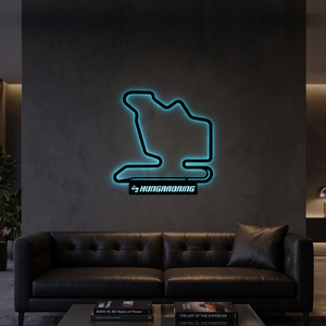 Hungaroring - világító LED pálya-falikép F1-rajongóknak, 3D nyomtatott, Otthon & Életmód, Dekoráció, Fali és függő dekoráció, Falra akasztható dekor, Mindenmás, MESKA