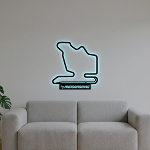 Hungaroring - világító LED pálya-falikép F1-rajongóknak, 3D nyomtatott - otthon & életmód - dekoráció - fali és függő dekoráció - falra akasztható dekor - Meska.hu