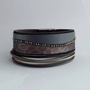Cuff női karkötö szürke- metál barna - ékszer - karkötő - karperec - Meska.hu