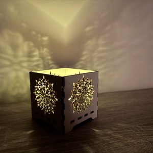 Mandala mintás fa mécsestartó - otthon & életmód - gyertya, illat, aroma - mécses és mécsestartó - Meska.hu