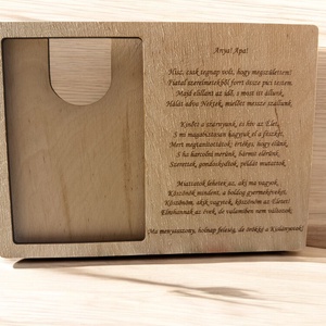 Szülőköszöntő képkeret - egyedi szöveggel, grafikával - kellékek & szerszámok - fa - képkeret - Meska.hu