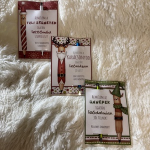 Karácsonyi ajándék - egyedi szöveggel, tollal, Karácsony, Karácsonyi ajándékozás, Karácsonyi képeslap, üdvözlőlap, ajándékkísérő, , MESKA