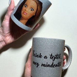 Fosok a tejtőlmeg mindentől bögre x Barbie bögre - egyedi ezüst, csillogós kivitelben, Otthon & Életmód, Konyhafelszerelés, tálalás, Tálalás, Bögre & Csésze, , MESKA