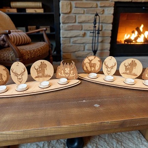 Adventi vadászos gyertyatartó, Karácsony, Adventi díszek, Adventi naptár, , MESKA