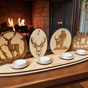 Adventi vadászos gyertyatartó - karácsony - adventi díszek - adventi naptár - Meska.hu