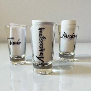 Matricák, matricázott felespohár, esküvői köszönőajándék - Meska.hu