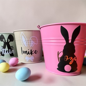 Húsvéti tojásgyűjtő vödör - egyedi felirattal, grafikával, Ünnepi díszek, dekorációk, Húsvéti díszek és dekorációk, Húsvéti kosár, , MESKA