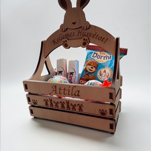 Húsvéti kosárka - egyedi felirattal, grafikával - Meska.hu