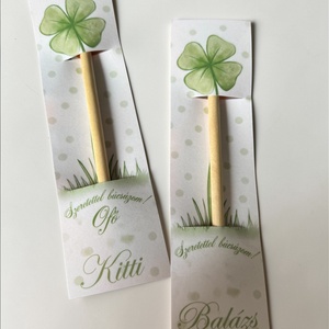 Ültethető ceruza ballagásra - lóhere szerencsehozó dekorral , Otthon & Életmód, Papír, írószer, Ceruza & Toll, , MESKA