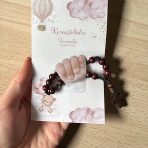 Keresztelő rózsafüzér ajándék - névvel, dátummal - baba - mama - keresztelő kellékek - keresztelőajándékok - Meska.hu