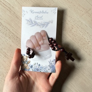 Keresztelő rózsafüzér ajándék - névvel, dátummal - baba - mama - keresztelő kellékek - keresztelőajándékok - Meska.hu