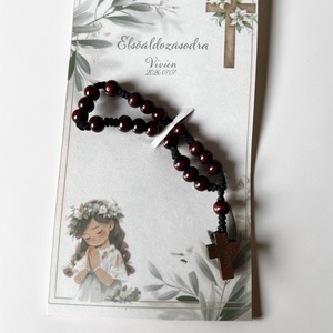 Elsőáldozás rózsafüzér ajándék - névvel, dátummal - otthon & életmód - vallás - kereszt - Meska.hu