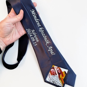 Szülőköszöntő nyakkendő - fényképpel, felirattal - Meska.hu