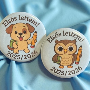 Iskolakezdés jelvény, kitűző egyedi grafikával - elsős lettem - ékszer - kitűző és bross - Meska.hu
