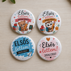 Iskolakezdés jelvény, kitűző egyedi grafikával - elsős lettem - Meska.hu