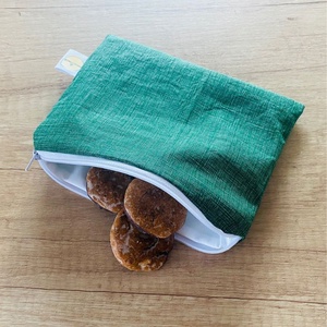 Cipzáros snack bag, neszeszer - minimalista zöld - Meska.hu