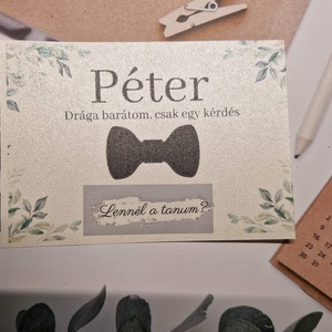 Tanú felkérő kaparós jegy , Esküvő, Meghívó & Kártya, Tanú felkérő, Fotó, grafika, rajz, illusztráció, MESKA