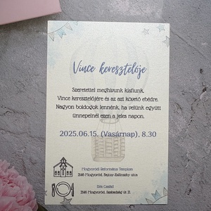Keresztelő meghívó, Otthon & Életmód, Papír, írószer, Ajándékozás kellékei, Meghívó, Fotó, grafika, rajz, illusztráció, MESKA