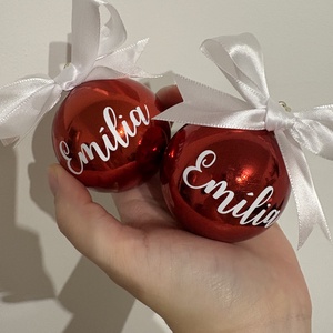 Névre szóló gömb masnival - Meska.hu