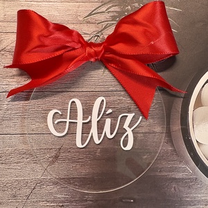 Névre szóló plexi dísz, Karácsony, Karácsonyi lakásdekoráció, Karácsonyfadíszek, Mindenmás, MESKA