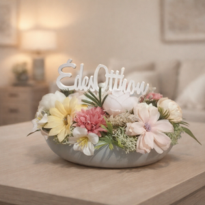 Virágos asztali dísz - Meska.hu