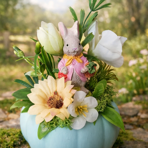 Nyuszi mama dísz, Otthon & Életmód, Dekoráció, Asztal és polc dekoráció, Asztaldísz, Gipszöntés, Virágkötés, MESKA