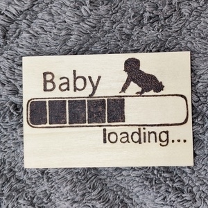 Baba bejelentő égetett kép - Meska.hu