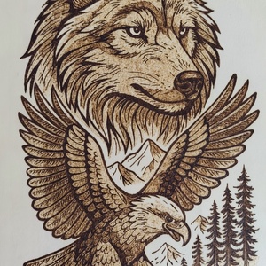 �getett kép, Otthon & Életmód, Dekoráció, Kép & Falikép, Fából készült kép, Gravírozás, pirográfia, MESKA