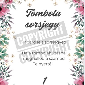 Tombola sorsjegy sablon , Esküvő, Dekoráció, Tábla & Jelzés, Fotó, grafika, rajz, illusztráció, MESKA