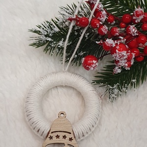 Makramé fenyődísz, Karácsony, Karácsonyi lakásdekoráció, Karácsonyfadíszek, Mindenmás, MESKA