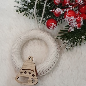 Makramé fenyődísz - karácsony - karácsonyi lakásdekoráció - karácsonyfadíszek - Meska.hu