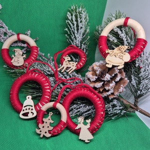 Makramé fenyődísz vegyes méretben, 6 db- os csomagban, Karácsony, Karácsonyi lakásdekoráció, Karácsonyfadíszek, , MESKA