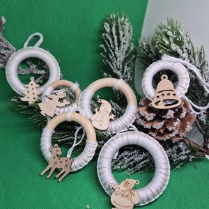 Makramé fenyődísz vegyes méretben, 6 db- os csomagban - karácsony - karácsonyi lakásdekoráció - karácsonyfadíszek - Meska.hu