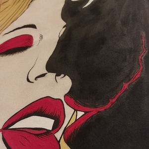 Joker és Harley Quinn kézzel festett vászontáska - táska & tok - bevásárlás & shopper táska - shopper, textiltáska, szatyor - Meska.hu