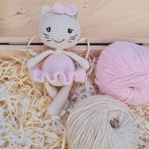 Horgolt balerina cicalány  - játék & sport - plüssállat & játékfigura - cica - Meska.hu