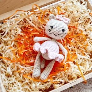 Horgolt balerina cicalány  - játék & sport - plüssállat & játékfigura - cica - Meska.hu