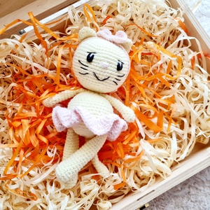 Horgolt balerina cicalány , Játék & Sport, Plüssállat & Játékfigura, Cica, Horgolás, MESKA