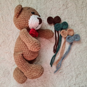 Horgolt zsenília barna macika  - játék & sport - plüssállat & játékfigura - maci - Meska.hu