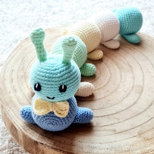 Horgolt caterpillar, kukacka , Baba - mama, Baba játékok, Szundikendő, alvóka, Horgolás, MESKA