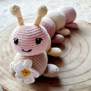 Horgolt catepillar, kukacka  - baba - mama - baba játékok - szundikendő, alvóka - Meska.hu